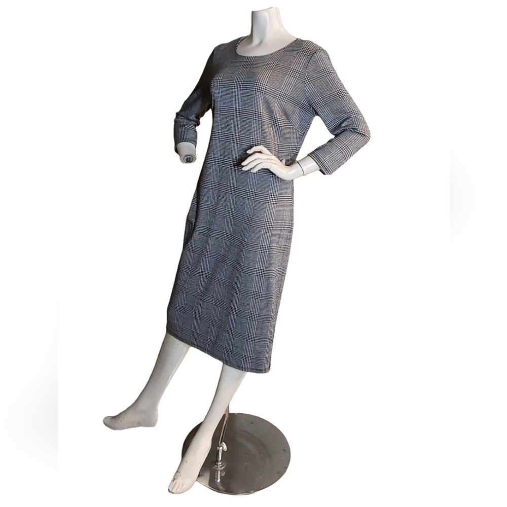 TAHARI NEIMAN MARCUS WOMEN'S HOUNDSTOOTH DRESS SIZE 10 - Picture 2 of 5
